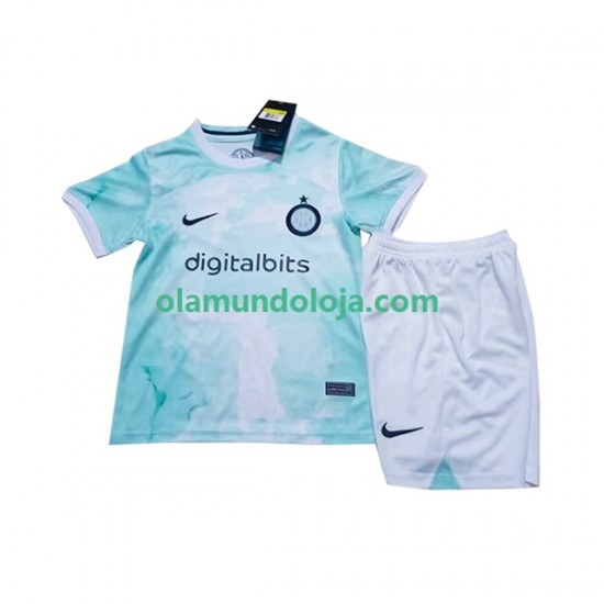 Camisola Inter de Milão Criança Equipamento Segundo 2022-2023 Manga Curta